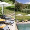 Casa Campori Pool mit Sonnenliegen und Sonnenschirmen